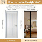 Mosquito-resistant Door Curtain Hands-free 100x210 cm Living Room Bedroom - Euroselle