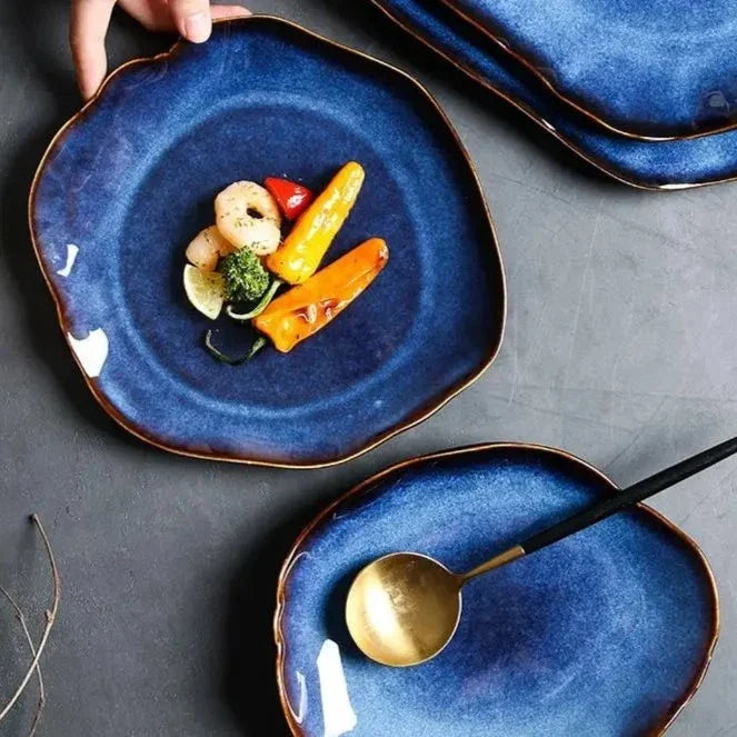 Ručně malované pestrobarevné talíře z kostního porcelánu, sada 10,5 palce
