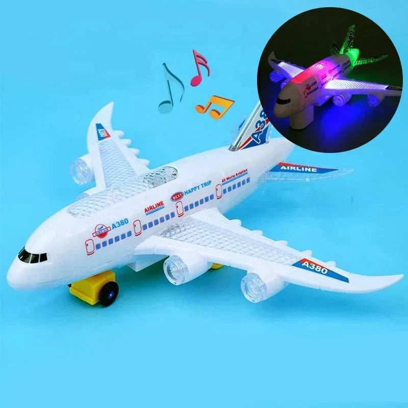 SkyNova Kids Smart Airplane Toy — Automatic Obstacle Detection, Music and LED Lighting