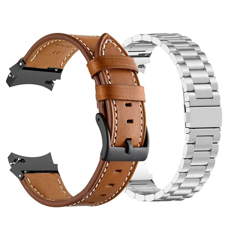 Correa de cuero y acero para Galaxy Watch 5 — Ajustable, varios acabados