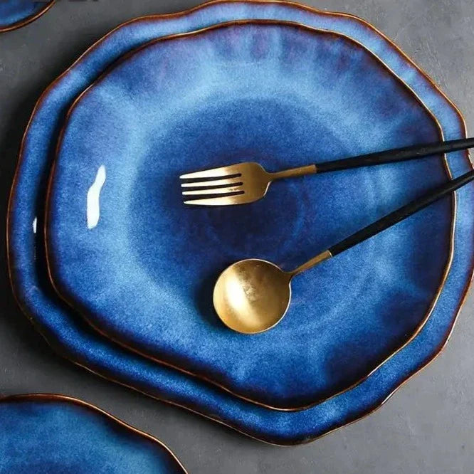 Ručně malované pestrobarevné talíře z kostního porcelánu, sada 10,5 palce