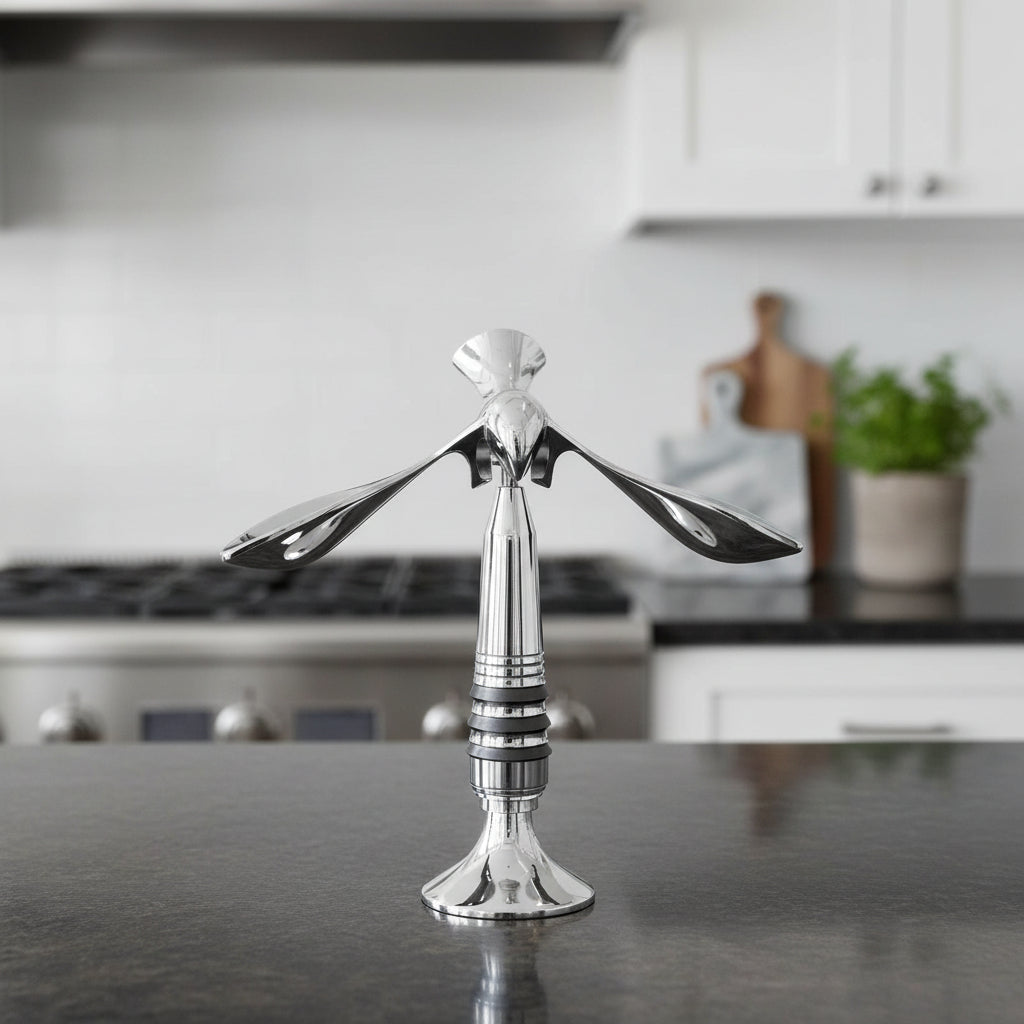 Abridor de garrafas autoequilibrado AeroBird — Design de corpo curvo, base rotativa