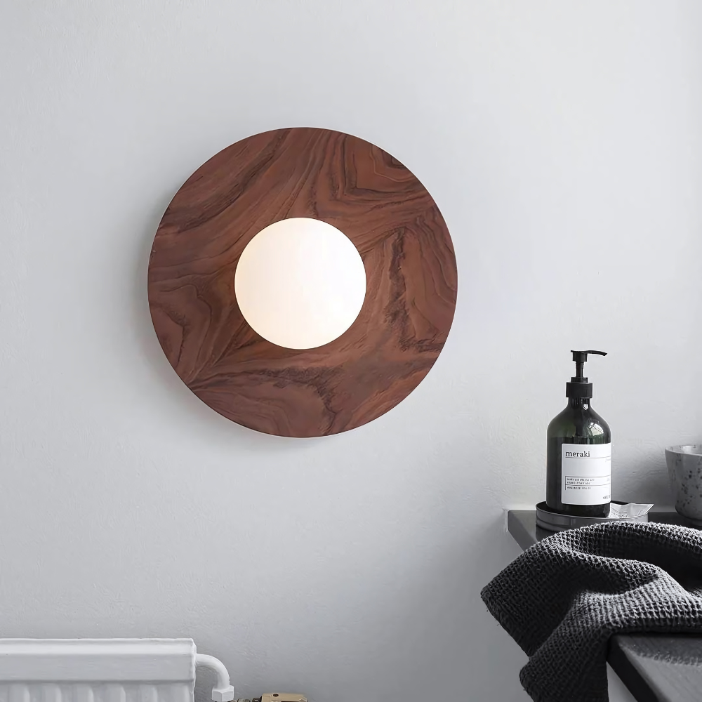 LumaVale Holz- und Glas-LED-Wandleuchte minimalistisches warmes Licht