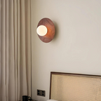 LumaVale Holz- und Glas-LED-Wandleuchte minimalistisches warmes Licht