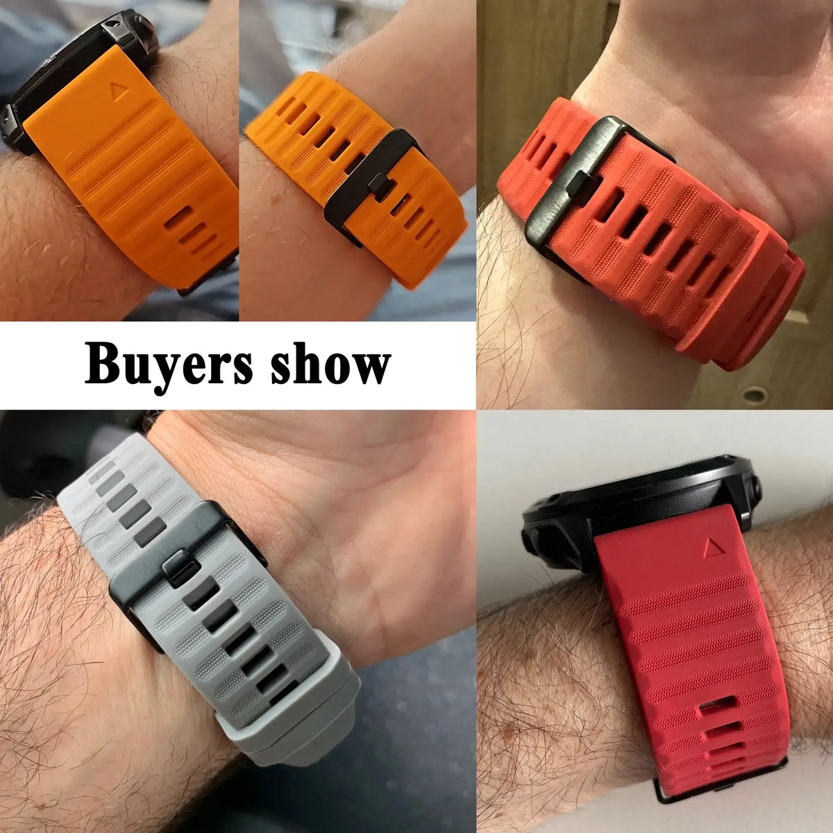 QuickFit シリコン製スマートウォッチバンド — 20mm、22mm & 26mm スポーツストラップ