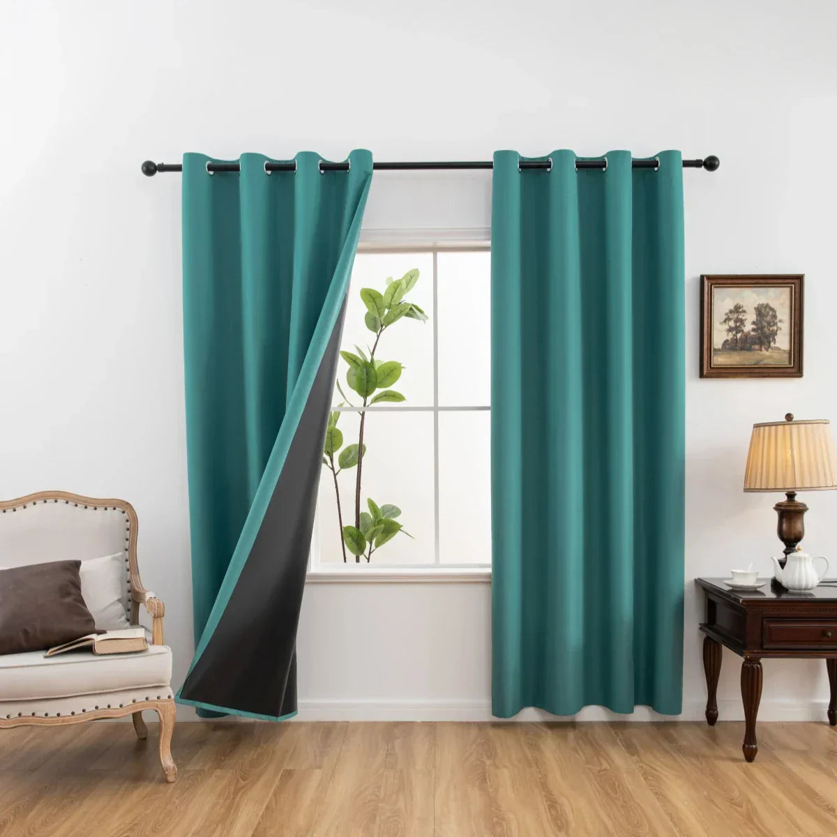 Modern 100% Blackout Curtains with Coated Lining for Bedroom & Living Room - Euroselle