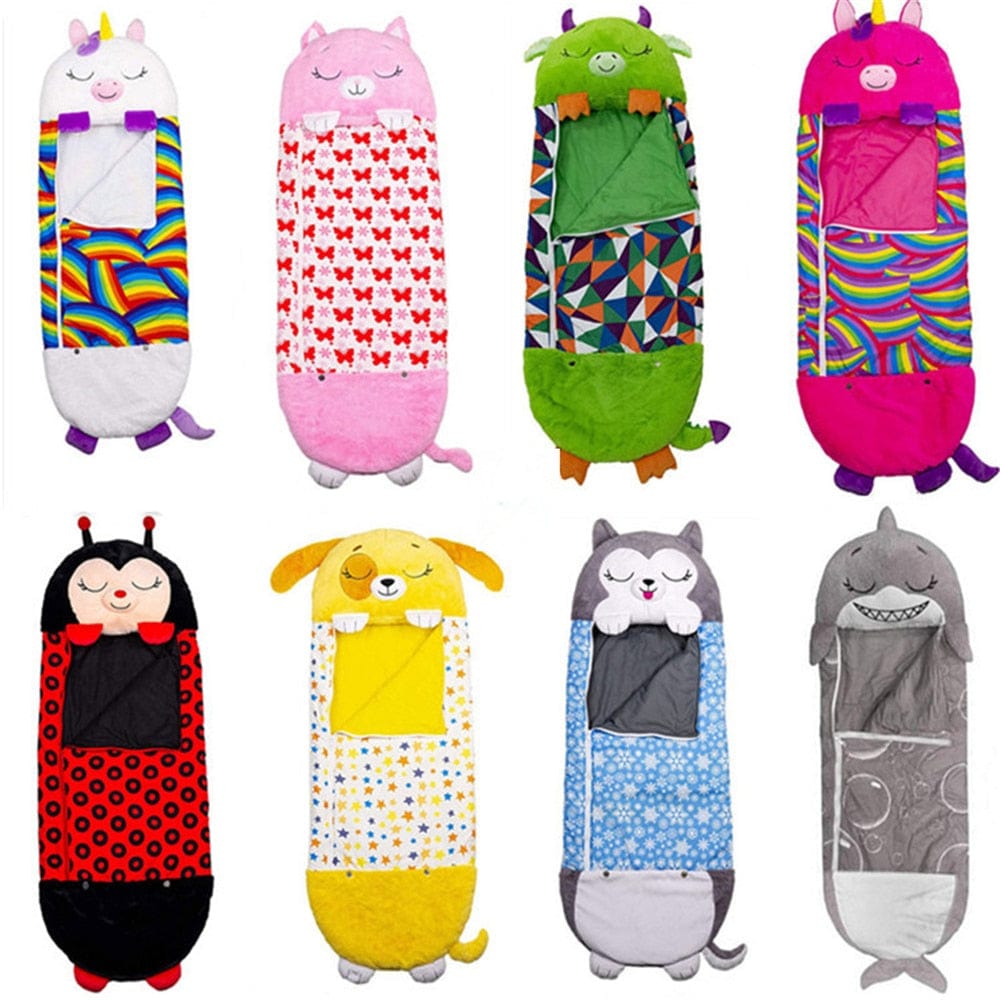 Kids Soft Animal Fleece Sleeping Bag — Cozy Character Sleep Sack