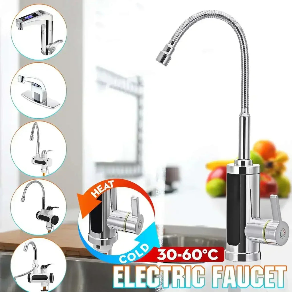 Grifo eléctrico instantáneo de 3000W — doble mando, agua caliente de 86-140°F