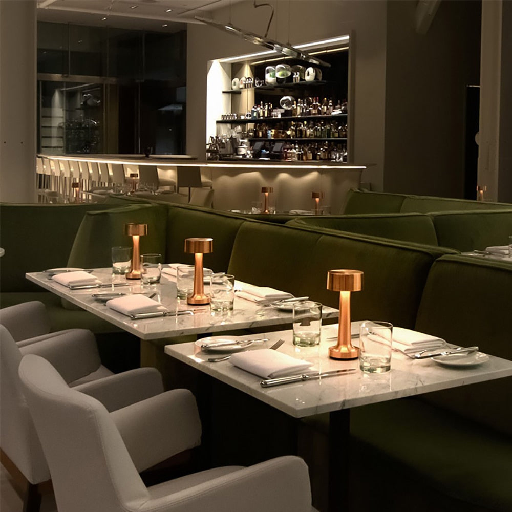 AstraGlow Retro Rechargeable Wireless LED Table Lamp For Restaurants And Bars