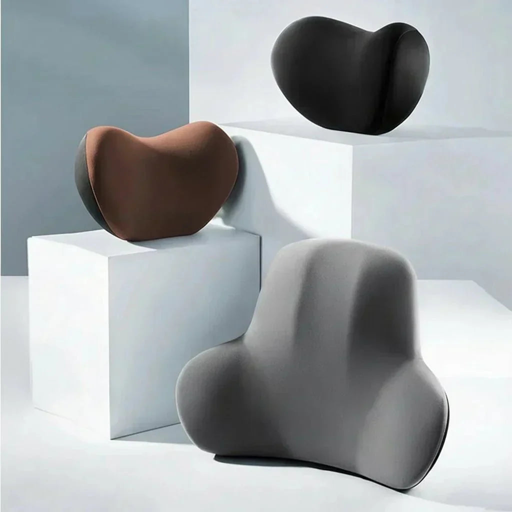 NovaRelief Memory Foam Neck and Lumbar Support Set — Ergonomic Posture Relief