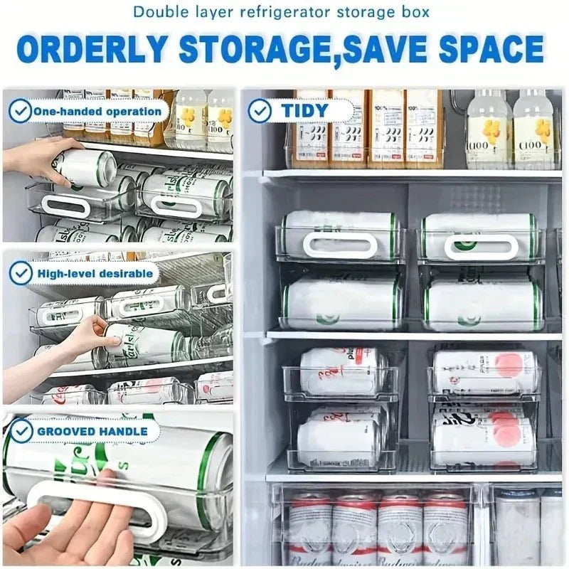 AeroCan Dual-Tier Can Dispenser — Automatic Roll-Forward Mechanism