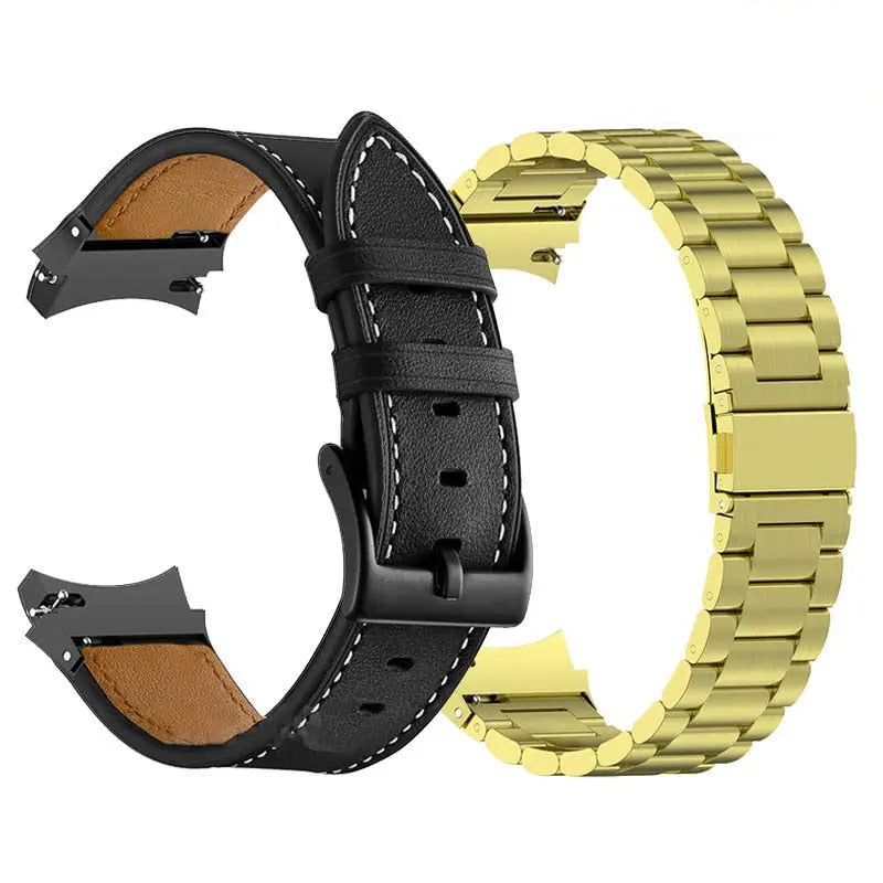 Correa de cuero y acero para Galaxy Watch 5 — Ajustable, varios acabados
