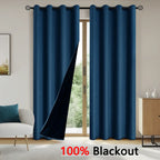 Modern 100% Blackout Curtains with Coated Lining for Bedroom & Living Room - Euroselle