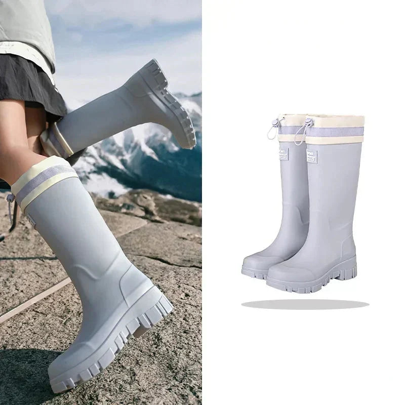 Women's Vintage Waterproof Rain Boots — Non-Slip Rubber Sole