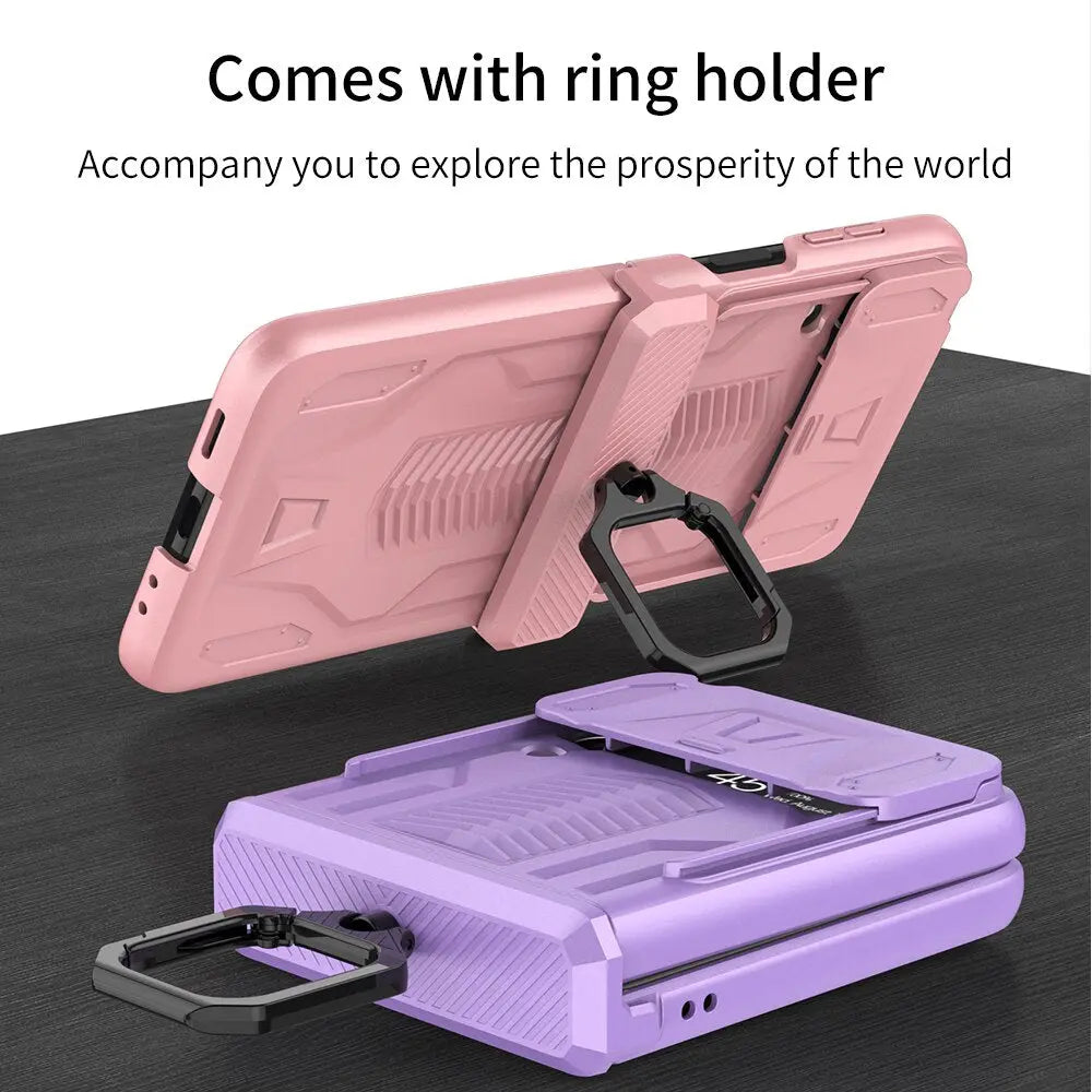 Cover a doppio strato per Samsung Galaxy Z Flip 4 e Z Flip 3 — Anello magnetico