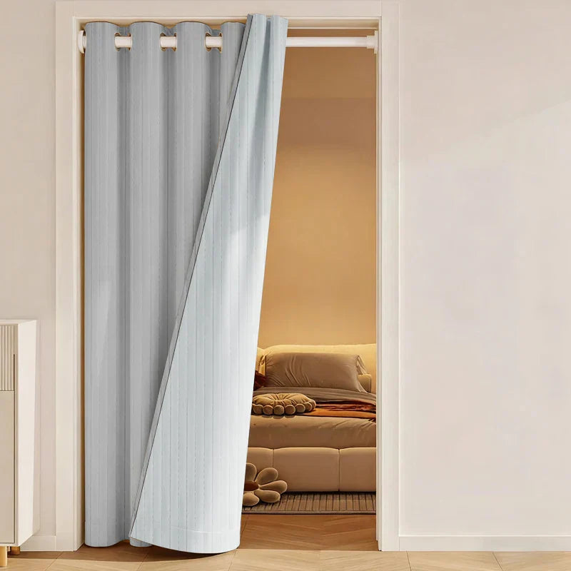 Insulated Winter Blackout Door Curtains Multi-Layer Thick Thermal Panels - Euroselle