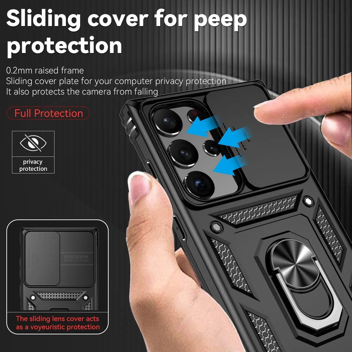 Funda para la serie Samsung Galaxy S23 - protector de cámara y soporte plegable