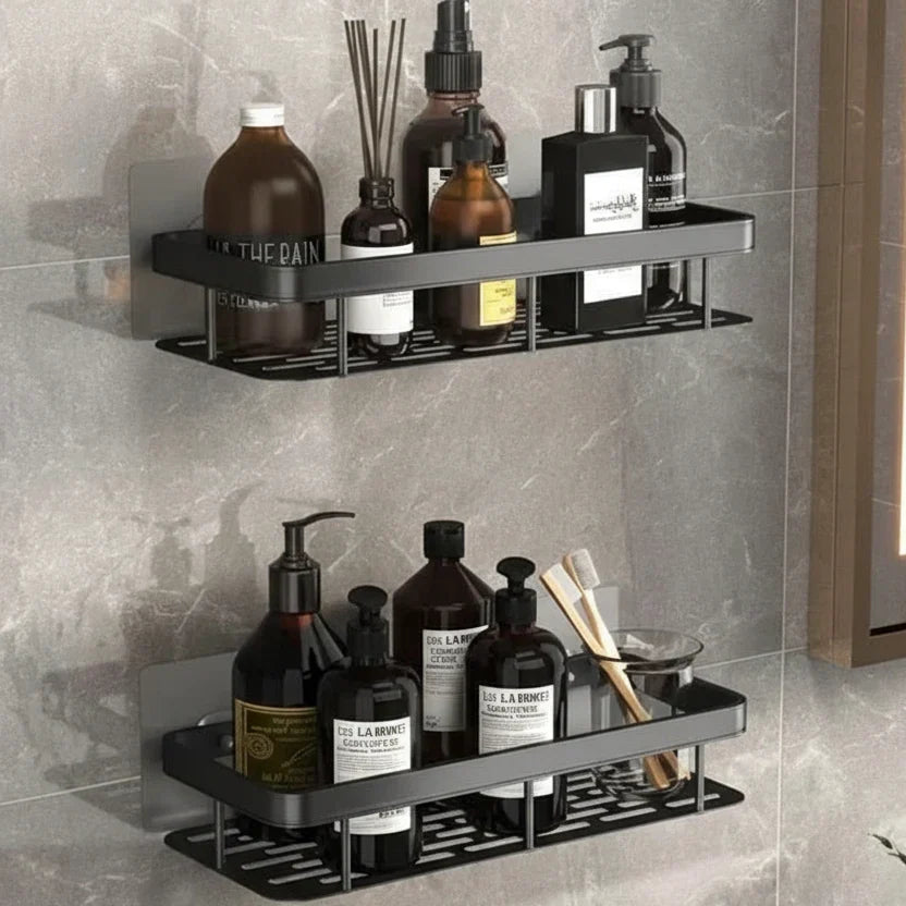 ABS Wall-Mounted Corner Bathroom Caddy — No-Drill Adhesive Rack