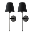 20-Inch ladattavien seinävalaisimien pari – metallia/kangasta, langaton RGB