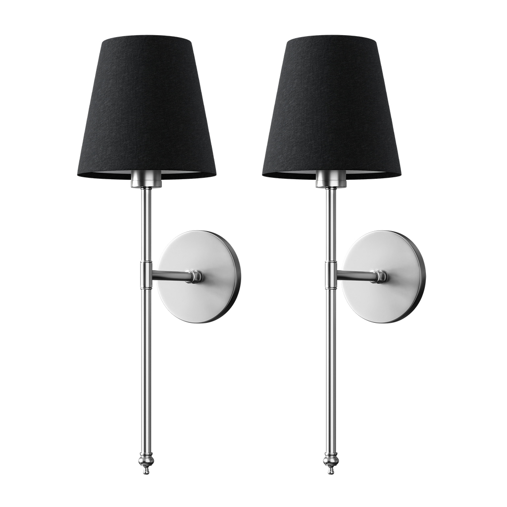 20-Inch ladattavien seinävalaisimien pari – metallia/kangasta, langaton RGB