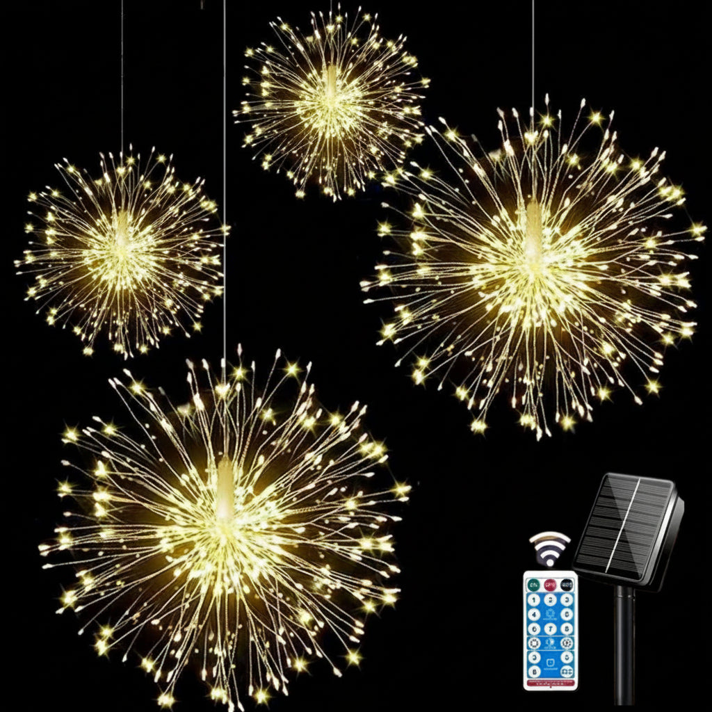 8-Mode Solar Garden Lights, Waterproof Outdoor Decor - Euroselle
