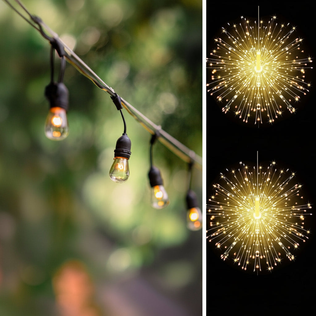 8-Mode Solar Garden Lights, Waterproof Outdoor Decor - Euroselle