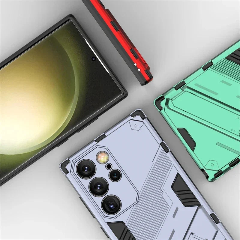 Wytrzymałe etui do Samsung Galaxy S21-S26 — podstawka, osłona aparatu