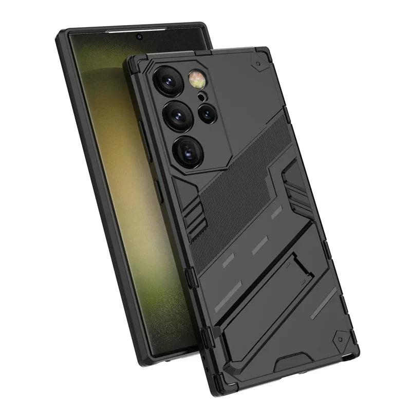 Wytrzymałe etui do Samsung Galaxy S21-S26 — podstawka, osłona aparatu