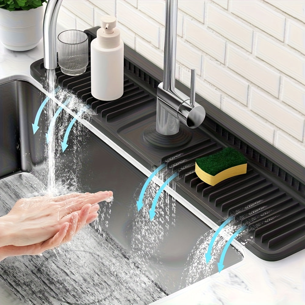 Flexible Silicone Sink Mat Cut-to-Fit with Fast Drain System - Euroselle