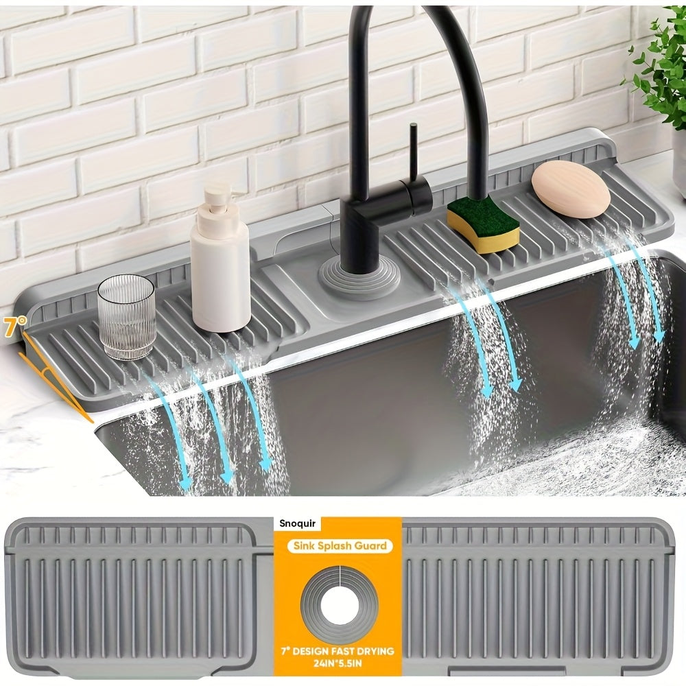 Flexible Silicone Sink Mat Cut-to-Fit with Fast Drain System - Euroselle