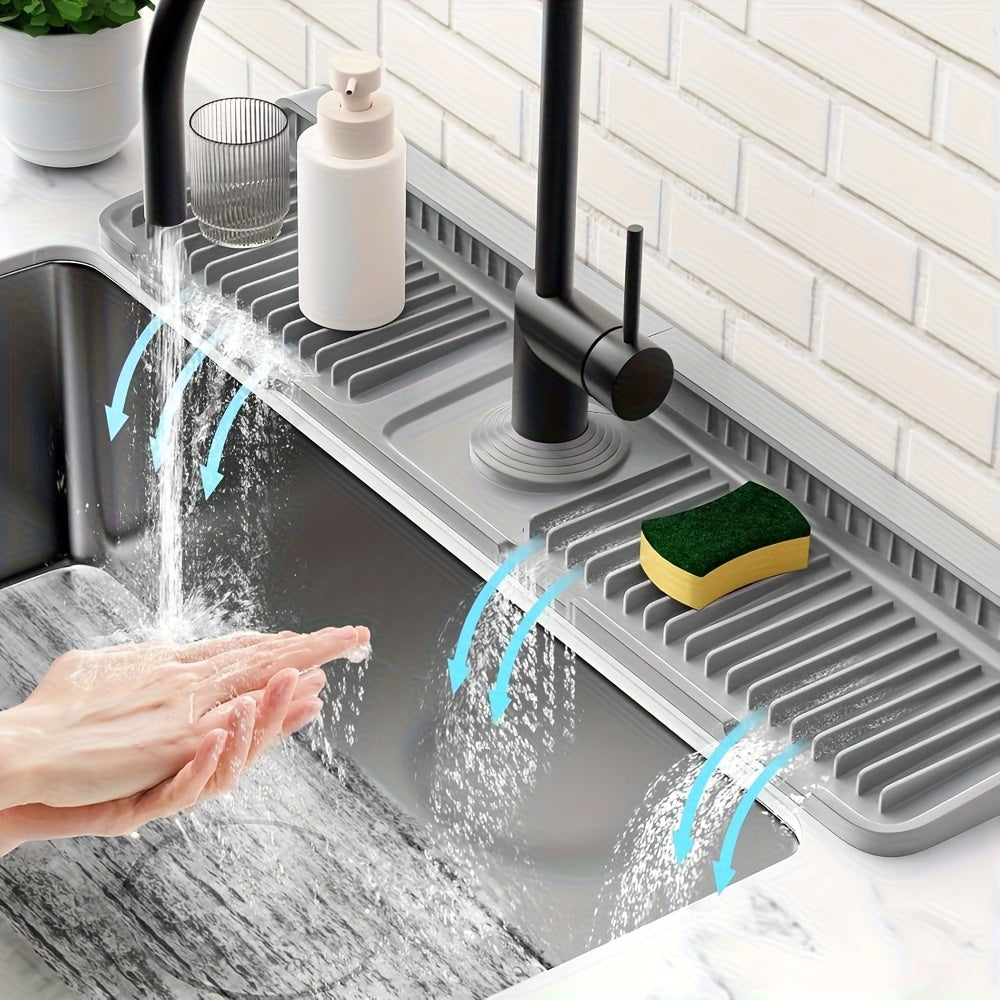 Flexible Silicone Sink Mat Cut-to-Fit with Fast Drain System - Euroselle