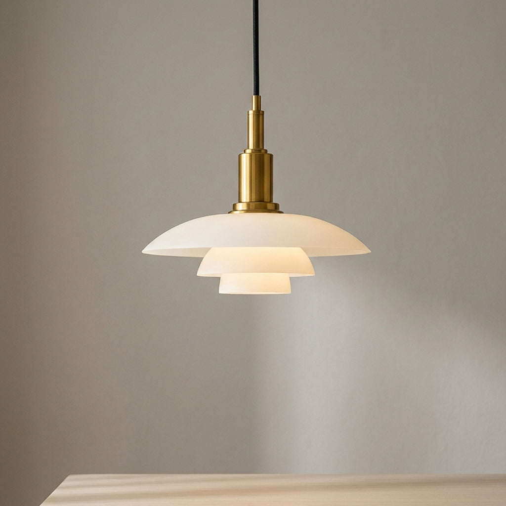 Nordell Pendant Lamp With Glass Accents And Metal Details, Scandinavian Table Light
