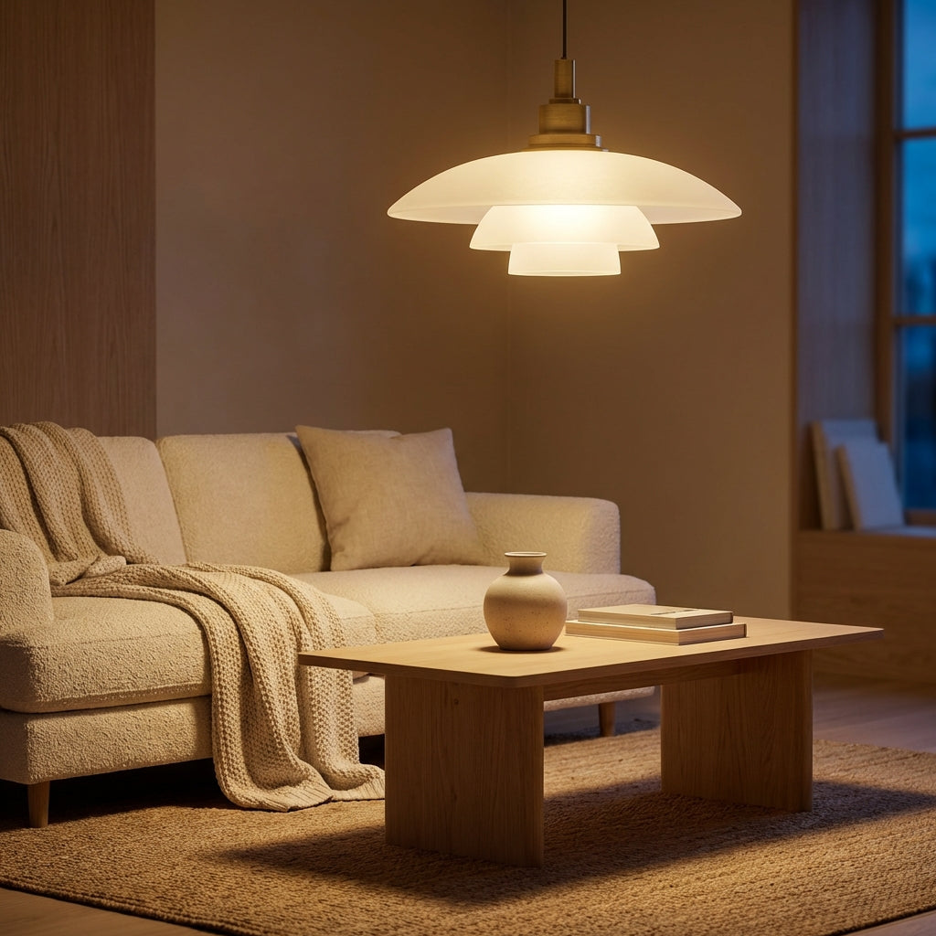 Nordell Pendant Lamp With Glass Accents And Metal Details, Scandinavian Table Light
