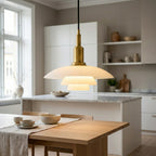 Nordell Pendant Lamp With Glass Accents And Metal Details, Scandinavian Table Light