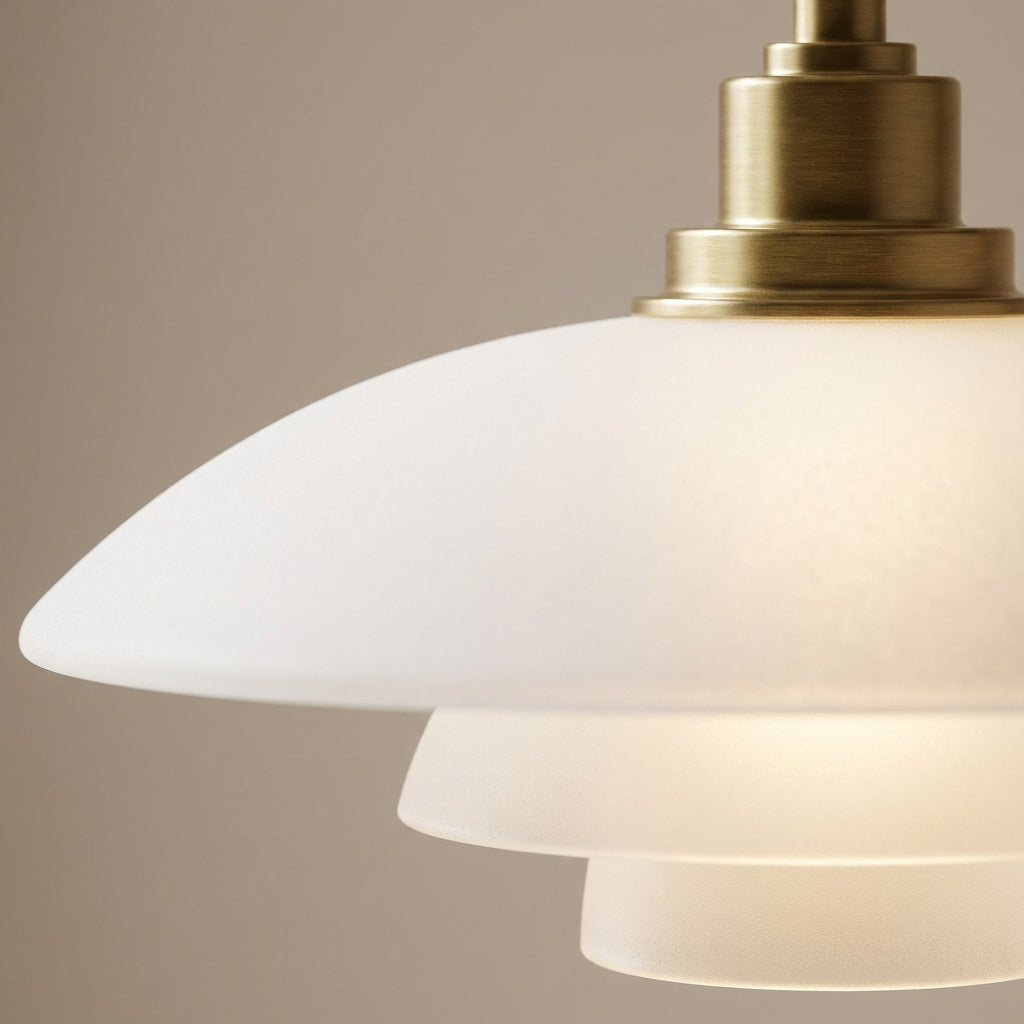 Nordell Pendant Lamp With Glass Accents And Metal Details, Scandinavian Table Light