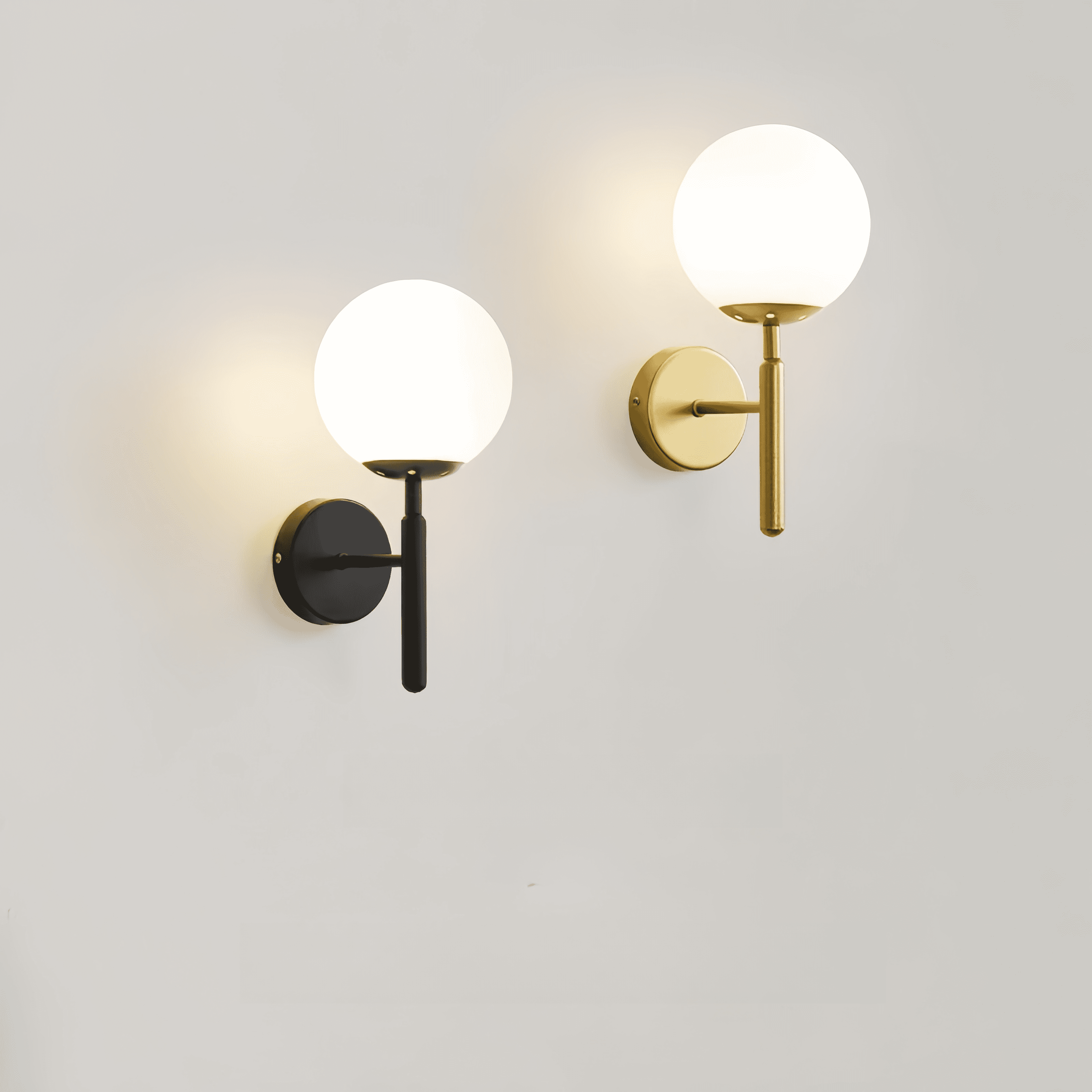 Wandleuchte Einzelkopf Glas E27 warmweiß Metall, elegante Wandbeleuchtung | Euroselle