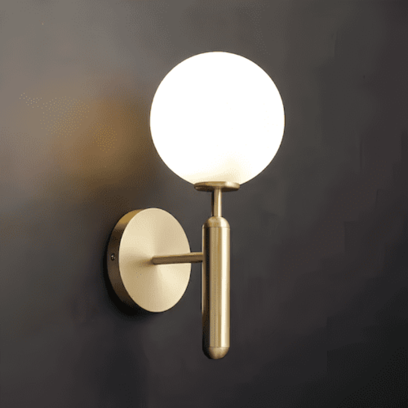 Wandleuchte Einzelkopf Glas E27 warmweiß Metall, elegante Wandbeleuchtung | Euroselle