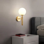 Wandleuchte Einzelkopf Glas E27 warmweiß Metall, elegante Wandbeleuchtung | Euroselle