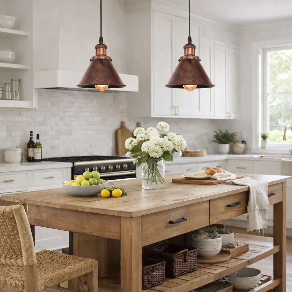 Copper Rustic Pendant Light For Farmhouse Style With Vintage Charm