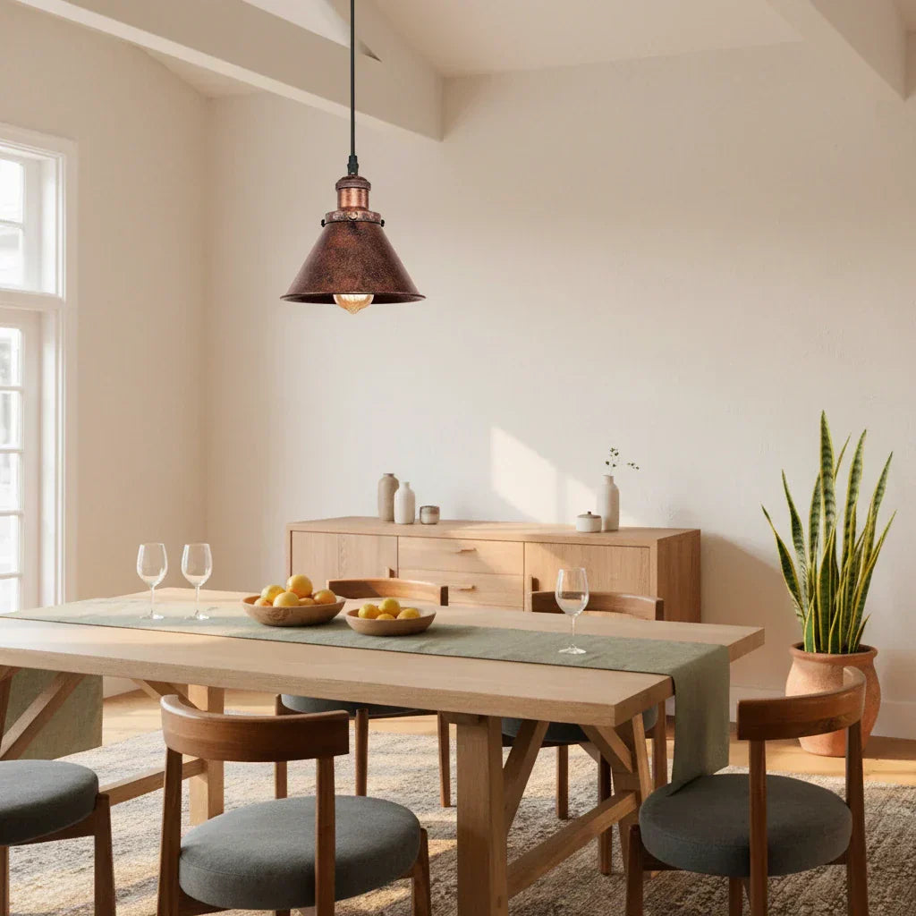 Copper Rustic Pendant Light For Farmhouse Style With Vintage Charm