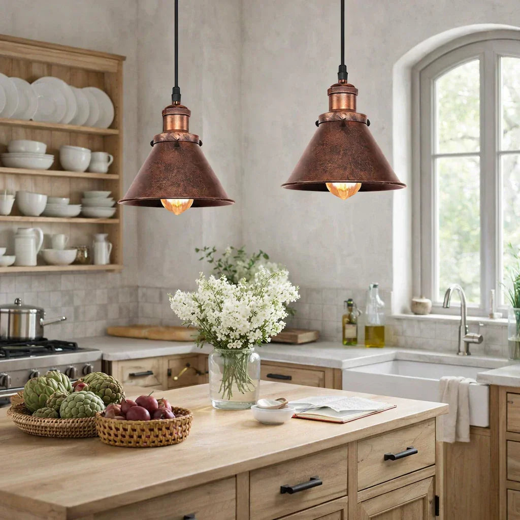 Copper Rustic Pendant Light For Farmhouse Style With Vintage Charm