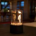 Portable table fireplace designed for clean-burning, smoke-free ambient flame lighting for indoor and outdoor use - Euroselle