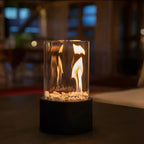 Portable table fireplace designed for clean-burning, smoke-free ambient flame lighting for indoor and outdoor use - Euroselle