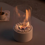 Portable table fireplace designed for clean-burning, smoke-free ambient flame lighting for indoor and outdoor use - Euroselle