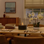 Portable table fireplace designed for clean-burning, smoke-free ambient flame lighting for indoor and outdoor use - Euroselle