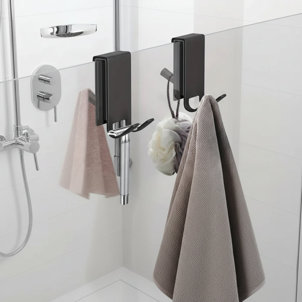 Stainless Shower Hooks for Frameless Glass Doors - Euroselle