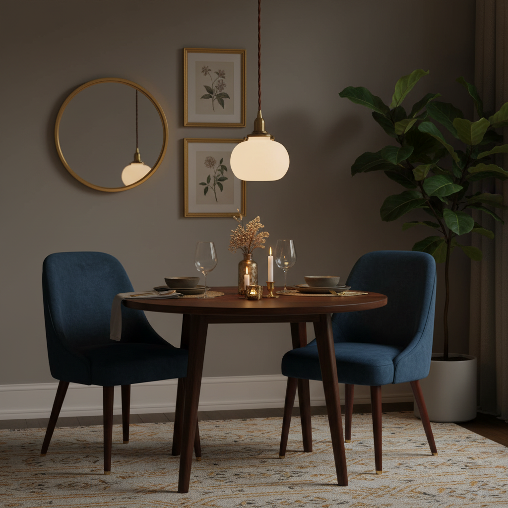 5 tum pendellampa med glaskupa - vintage-mässing, justerbar