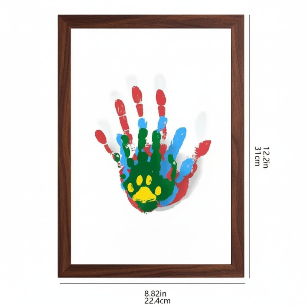 Wooden baby memory frame with soft non-toxic clay for preserving handprints and footprints - Euroselle