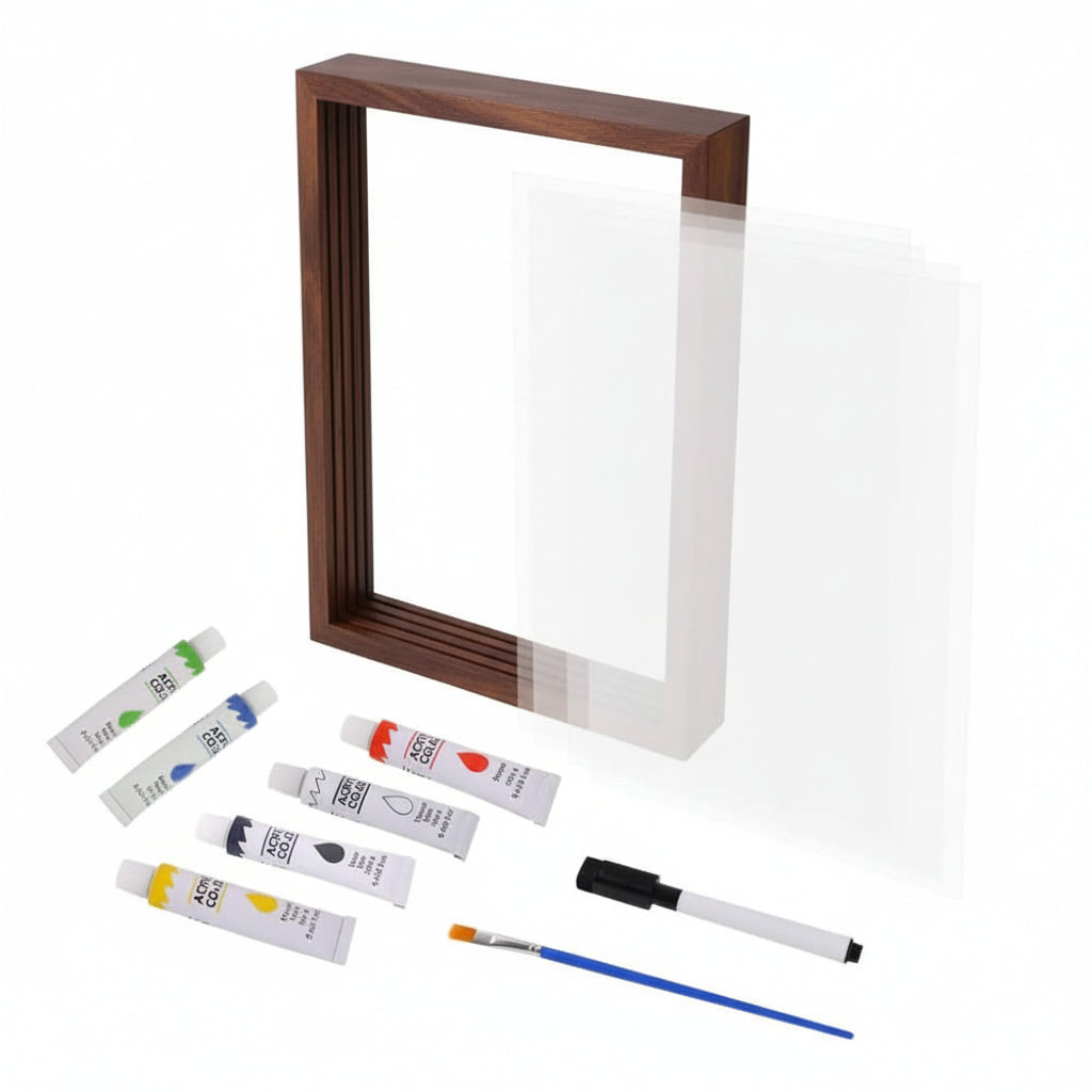 Wooden baby memory frame with soft non-toxic clay for preserving handprints and footprints - Euroselle