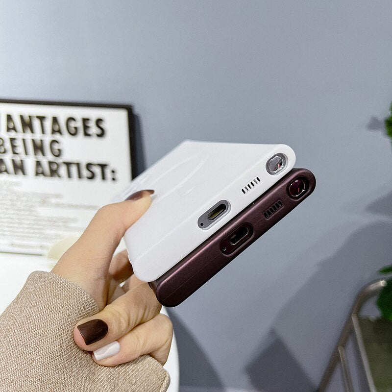 Magnetické bezdrátové pouzdro pro Samsung Galaxy — silikon s měkkým povrchem